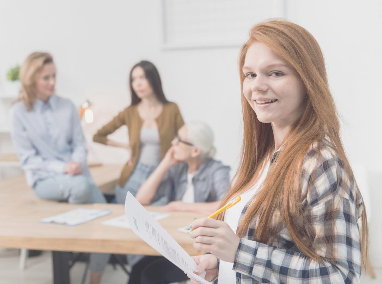 Small group discussion about investment strategies and financial planning concepts